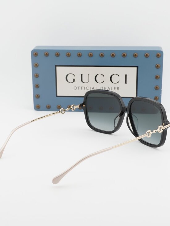 Gucci GG0884SA 001 Square Sunglasses - Black / Grey main image 5